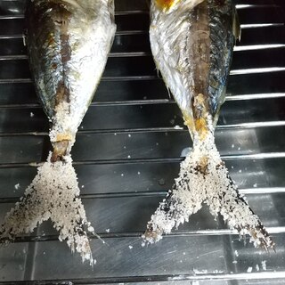 ひと手間！焼き魚のヒレを焦がさない方法！